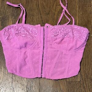PacSun Pink Corset Crop top Size small